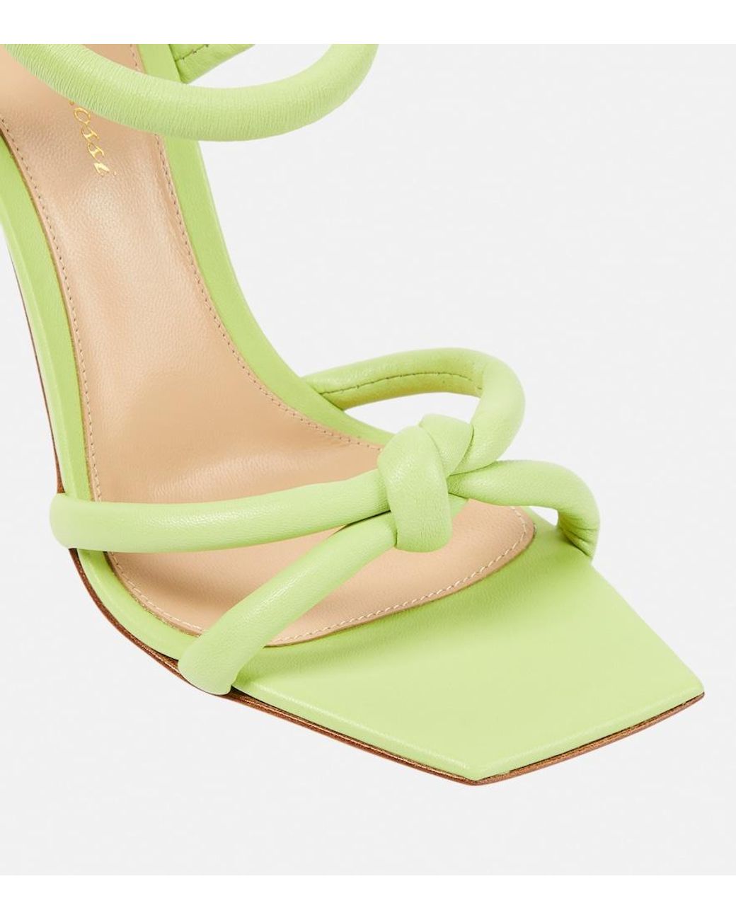 Gianvito Rossi Green Juno Leather Sandals