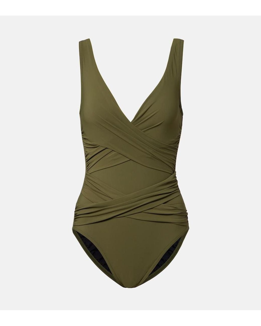 Karla Colletto Green Draped Swimsuit