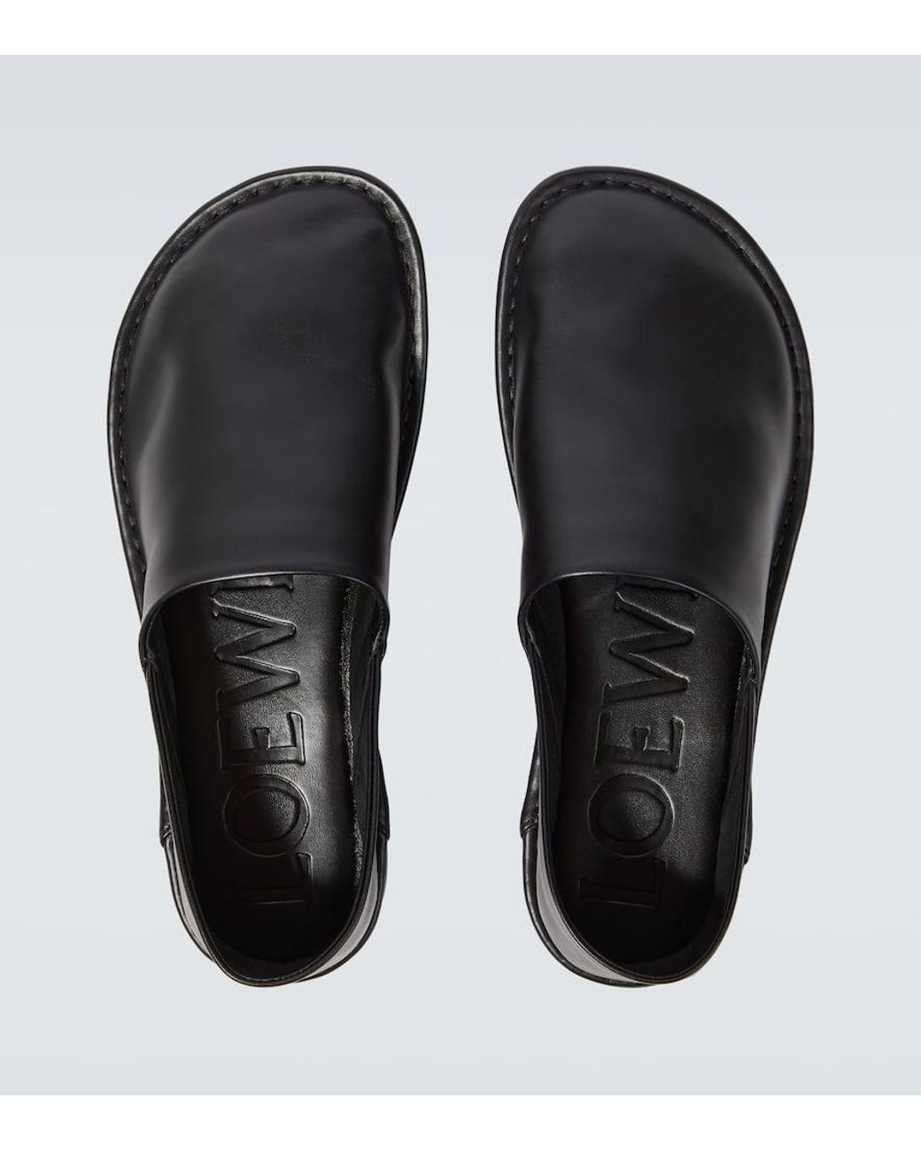 Loewe Folio Leather Loafers in Black for Men | Lyst