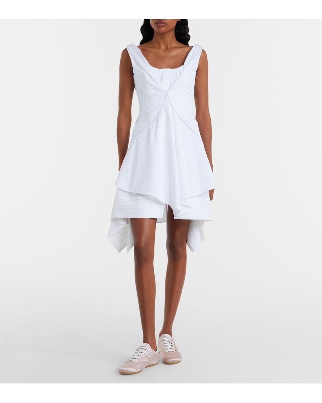 McQueen White Boxe Satin Sneakers