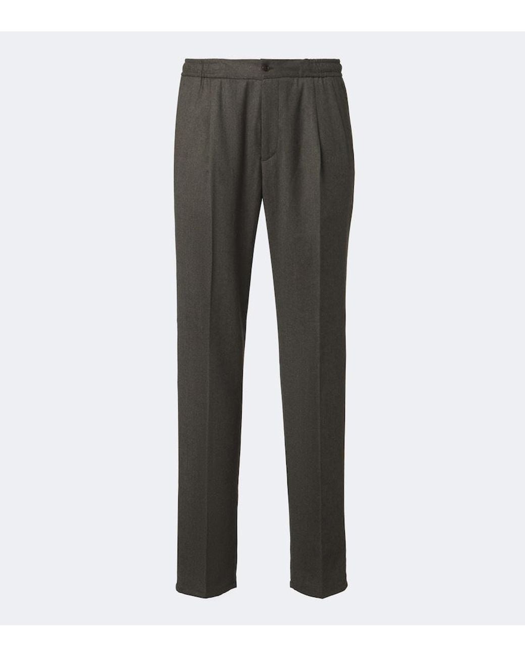 Rubinacci Gray Virgin Wool Straight Pants for men