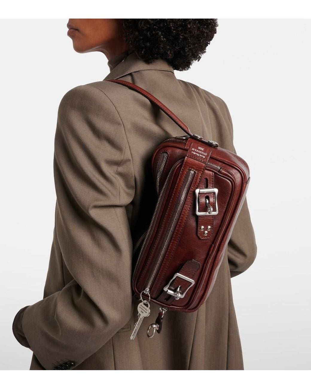 Acne Brown Camero Party Leather Shoulder Bag
