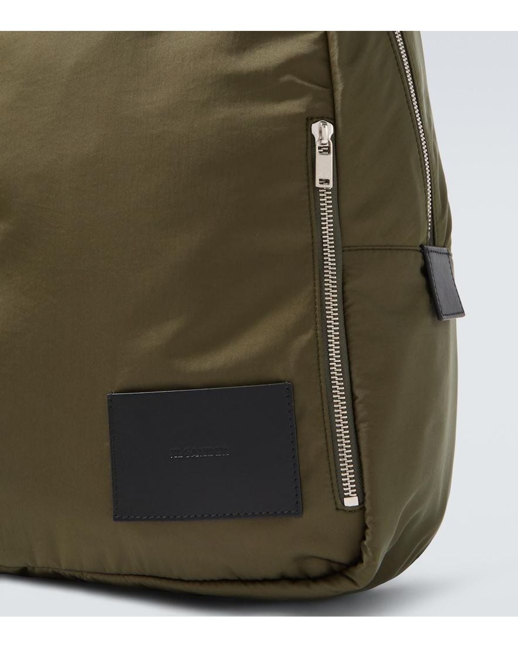 Jil Sander Green Leather-Trimmed Backpack for men