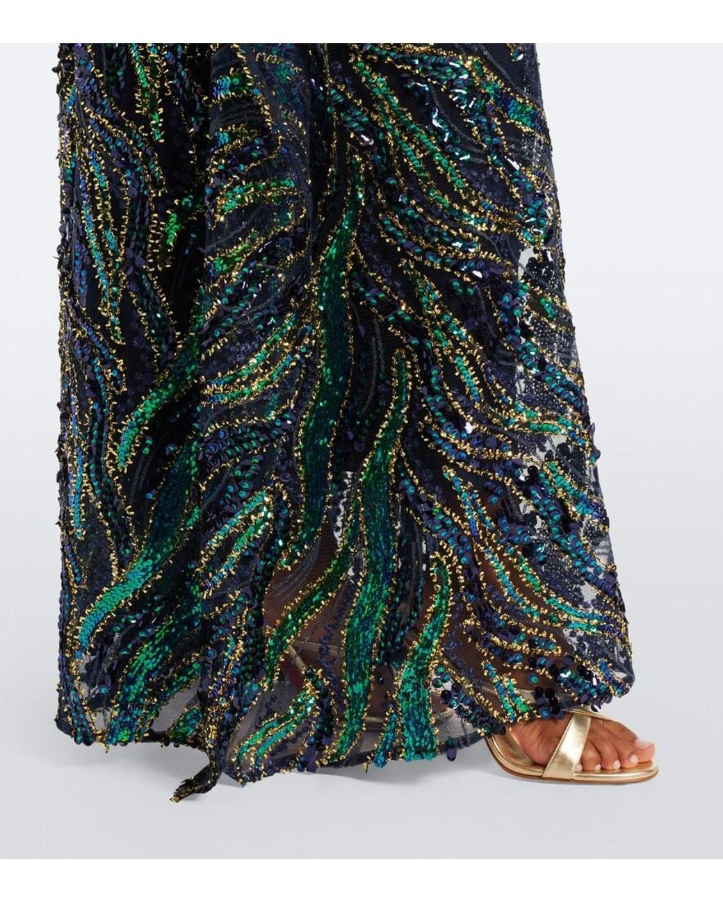 Taller Marmo Green Firefly Sequined Kaftan