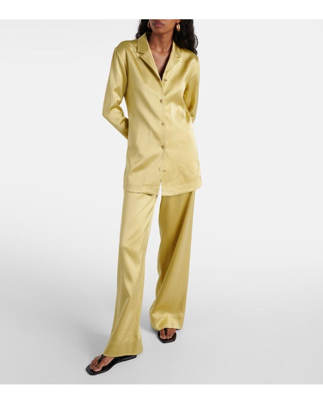 Totême  Yellow Satin Shirt