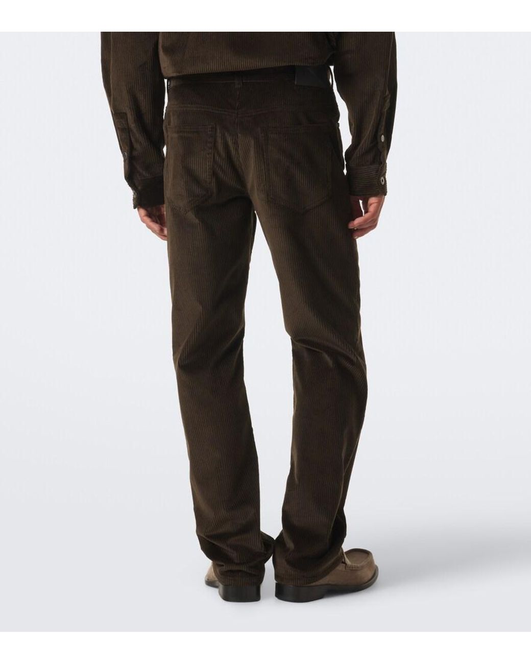 Loewe Gray Cotton Corduroy Straight Pants for men