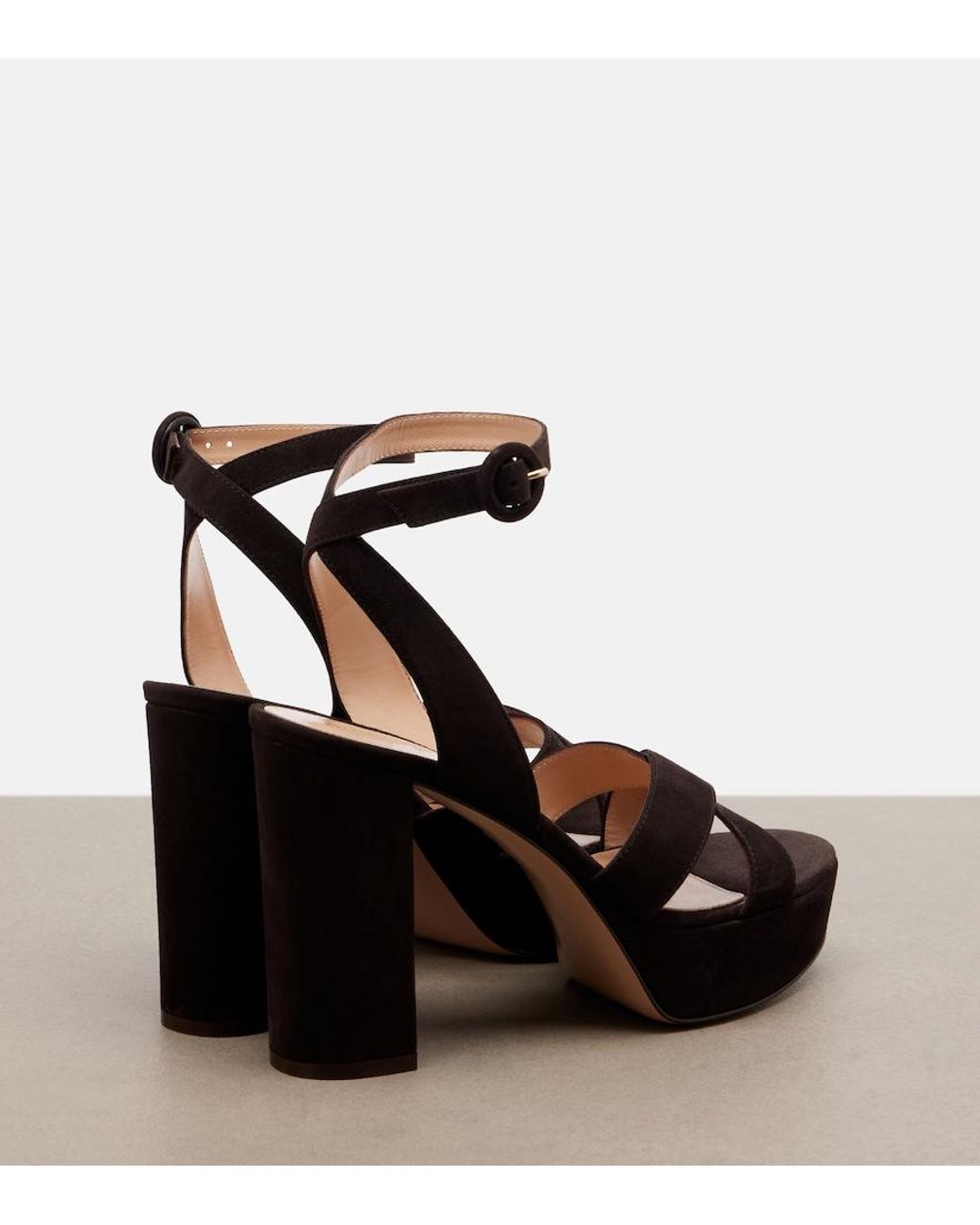 Gianvito Rossi Black Sabrina Suede Platform Sandals