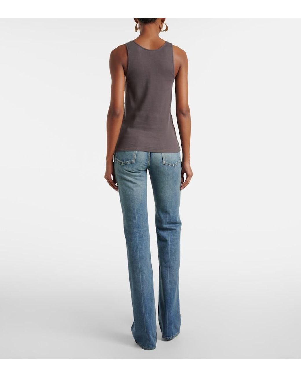 Saint Laurent Gray Cassandre Tank Top