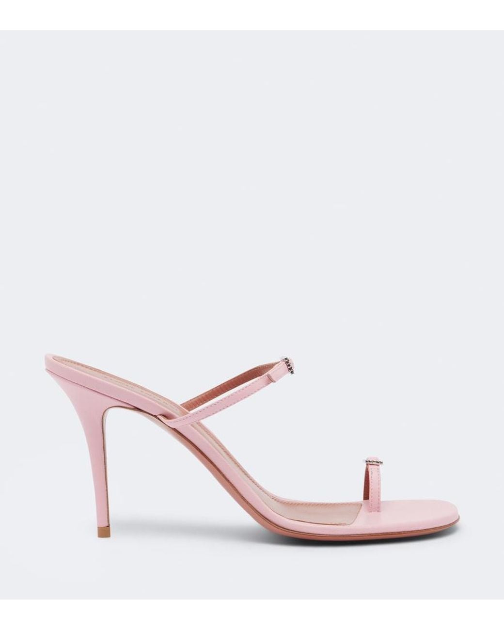 AMINA MUADDI Pink Adut Embellished Leather Sandals