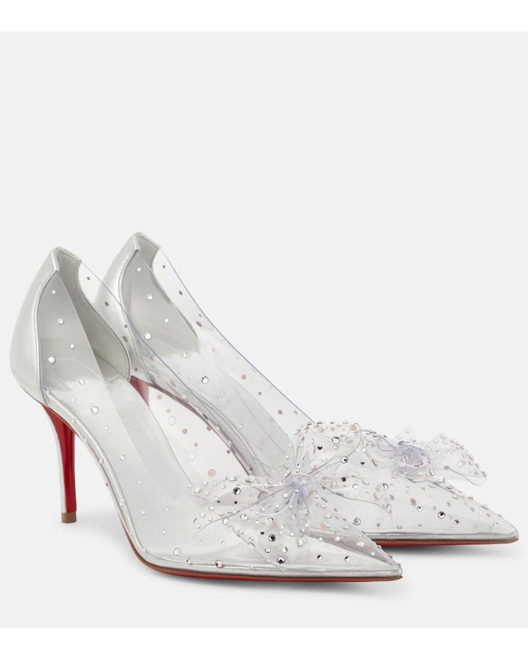 Christian Louboutin White Jelly Strass 80 Embellished Pvc Pumps
