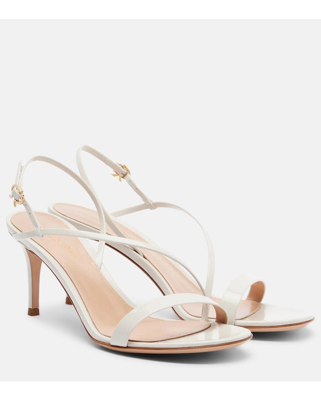 Gianvito Rossi Natural Manhattan Patent Leather Sandals