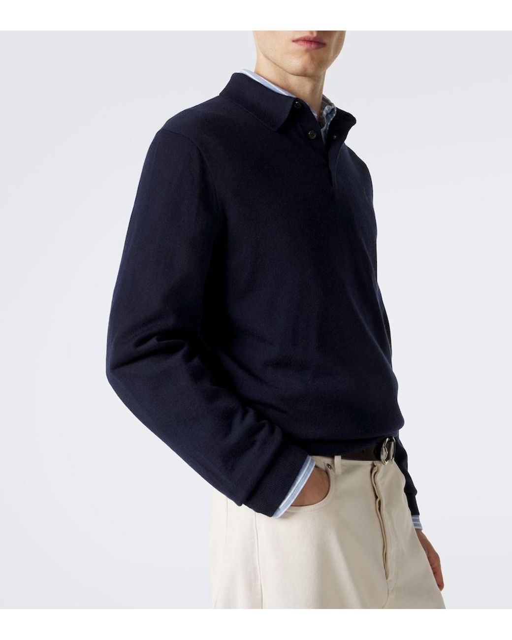Polo Ralph Lauren Blue Wool Polo Sweater for men