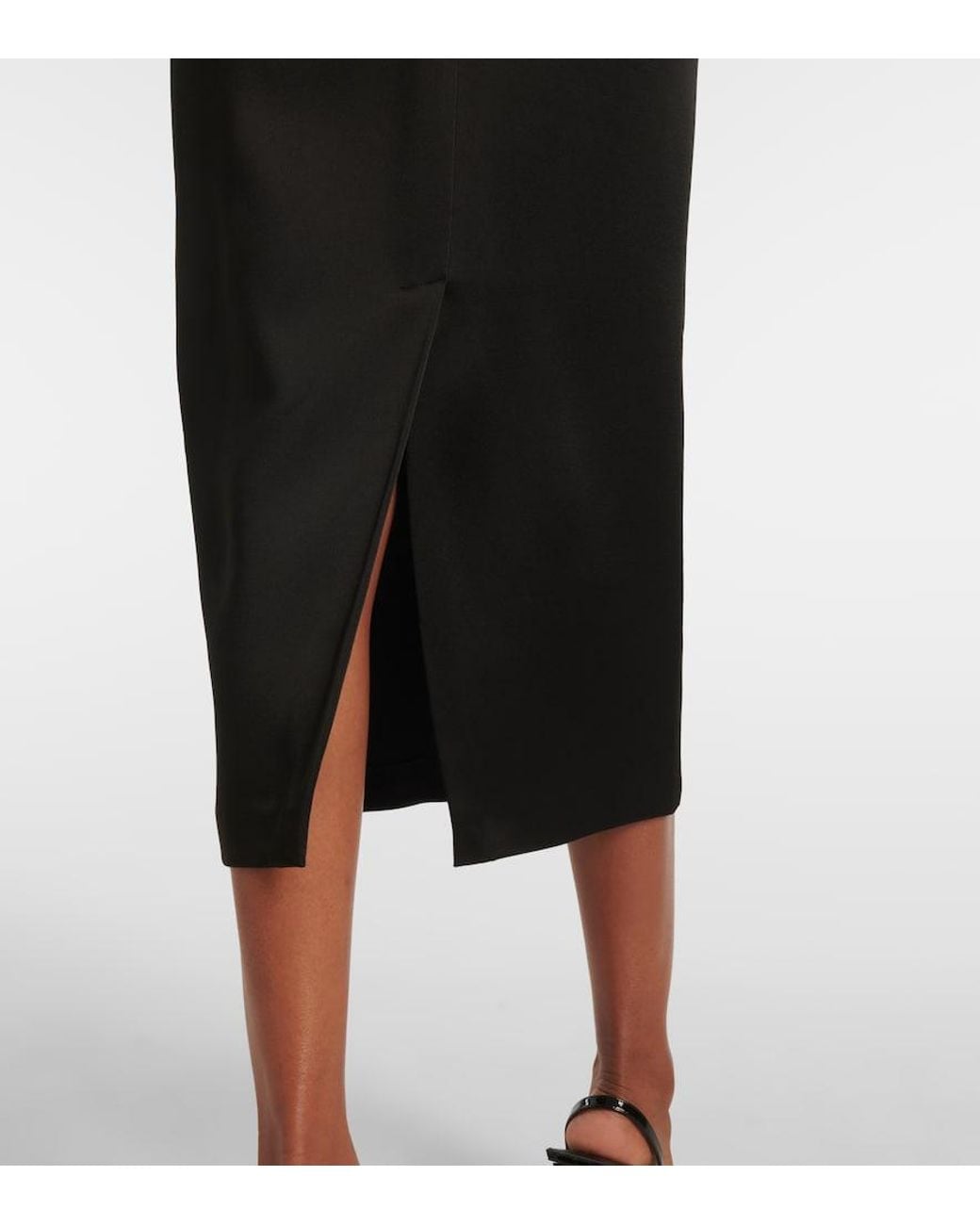Blumarine Black Mesh And Satin Midi Dress