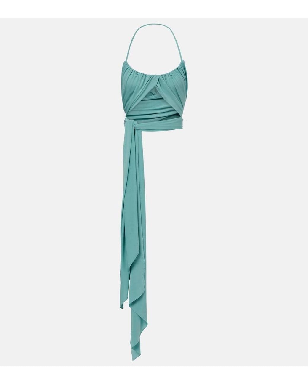 Alaïa Blue Draped Halterneck Top