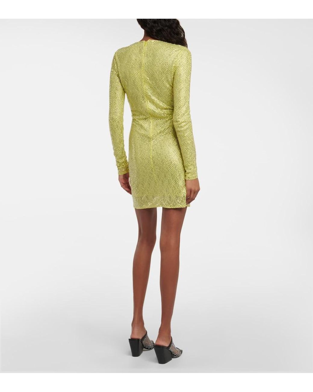 Stella McCartney Yellow Crystal-Embellished Minidress