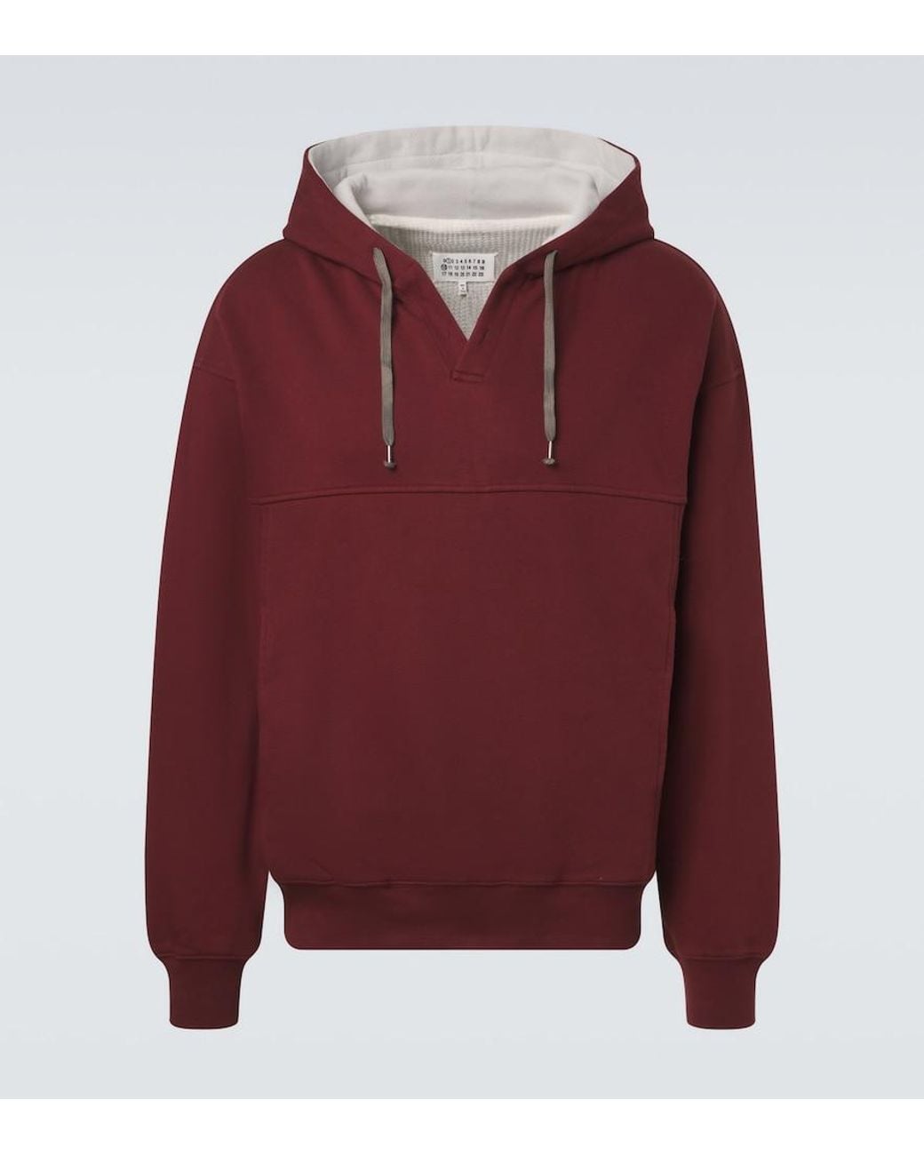 Maison Margiela Red Cotton Jersey Hoodie for men