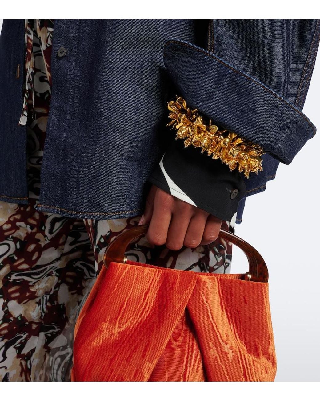 Dries Van Noten Metallic Embroidered Beaded Bracelet