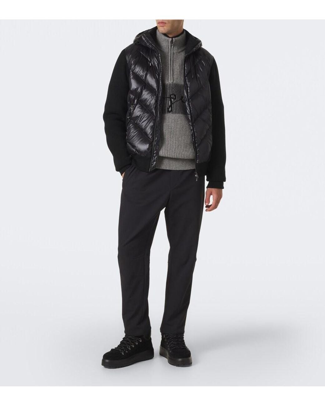 Bogner Gray Loris Logo Yak Half-Zip Sweater for men
