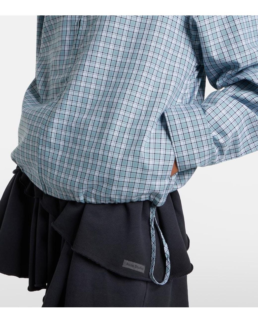 Acne Blue Checked Technical Jacket