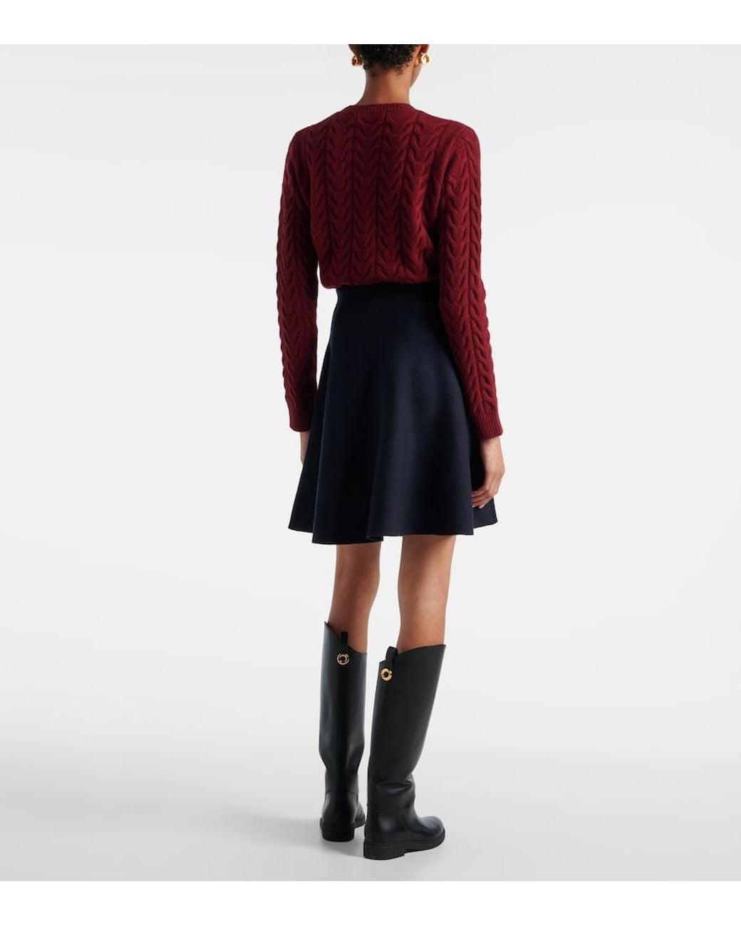 Max Mara Blue Ubalda Virgin Wool Miniskirt