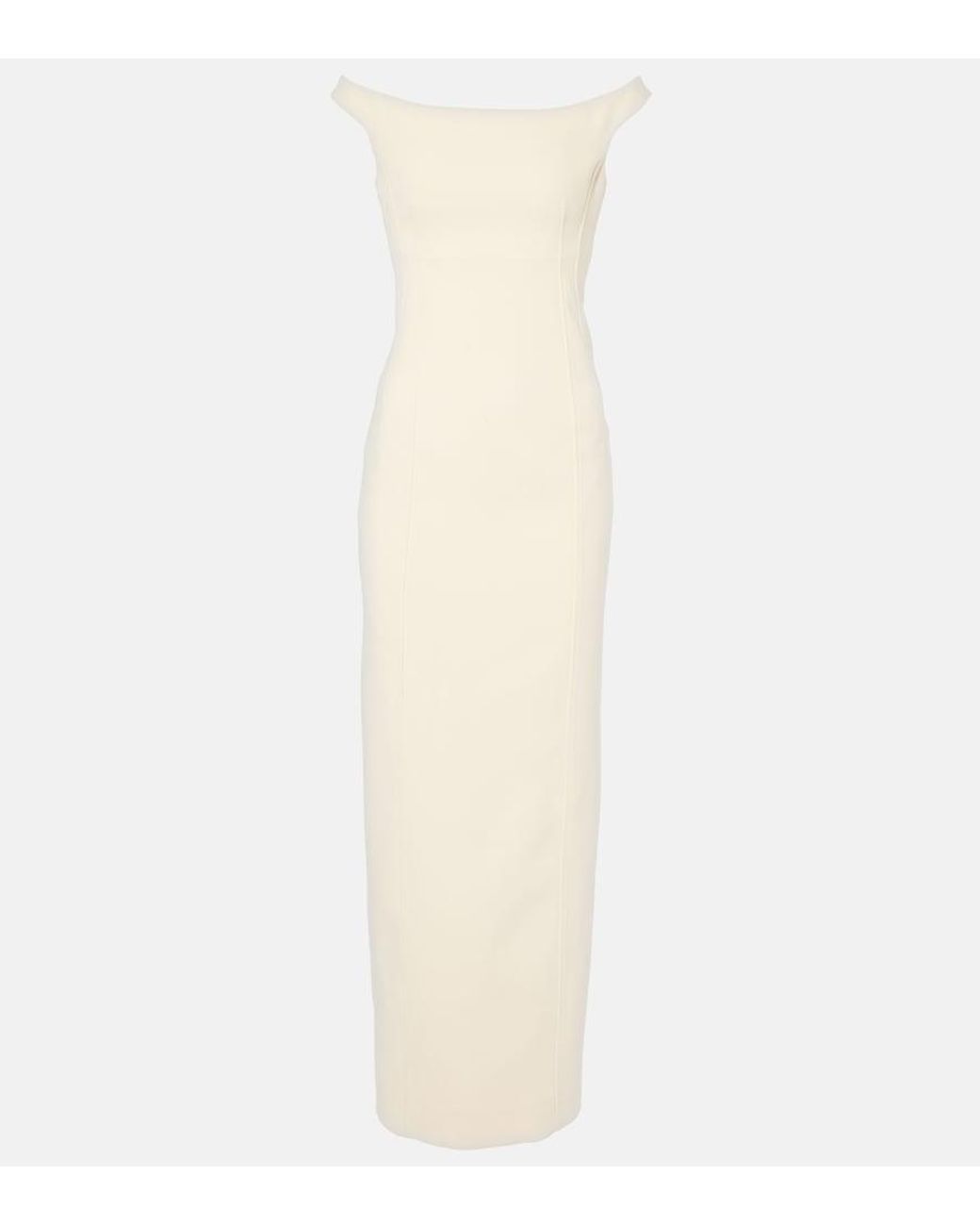 Totême White Off-shoulder Maxi Polyester Dress