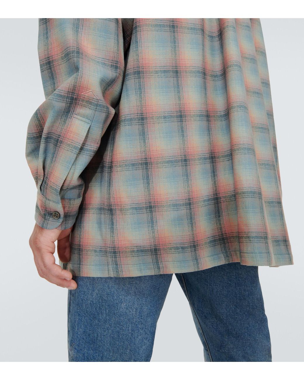 Maison Margiela Pendleton Checked Wool Shirt in Blue for Men | Lyst