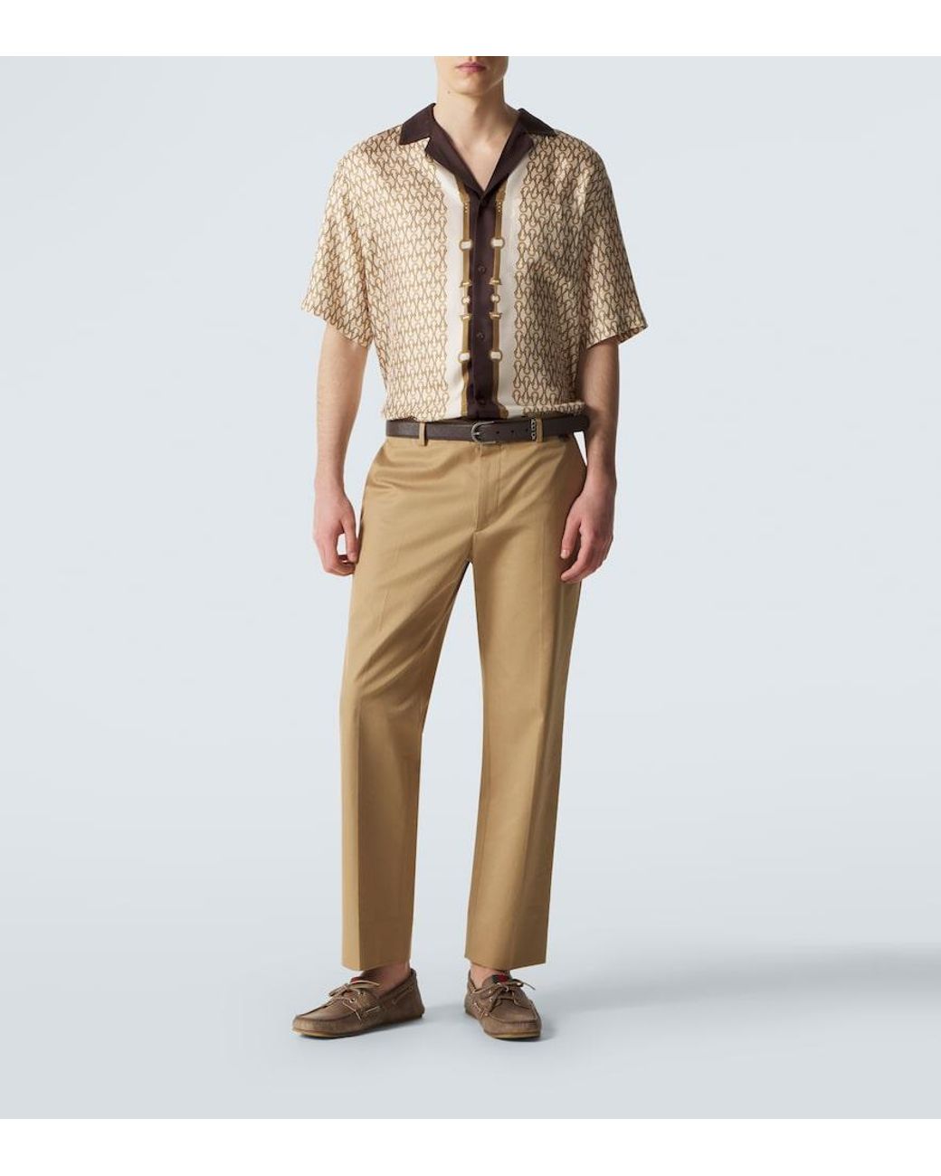 Gucci Segelschuhe Web Stripe Aus Leder in White für Herren