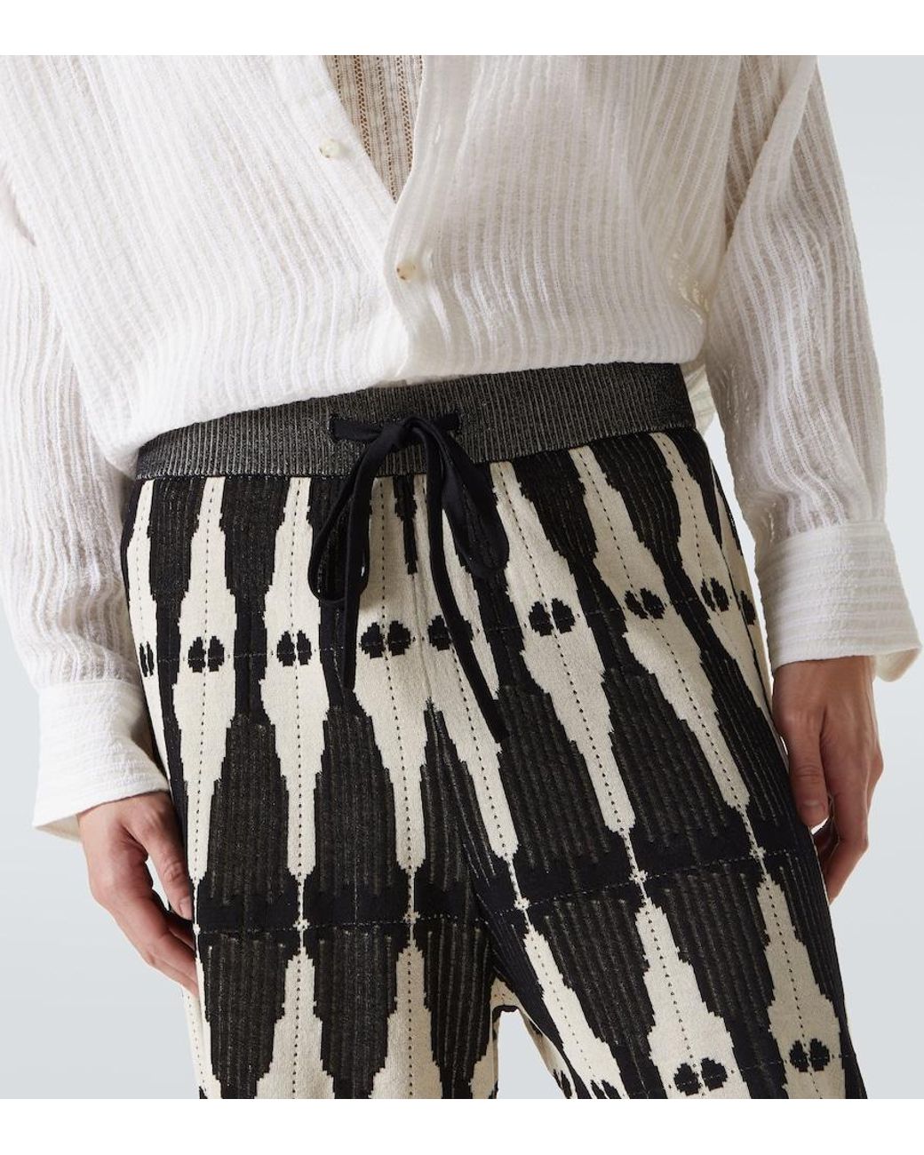 Commas Black Ritual Knitted Jacquard Shorts for men