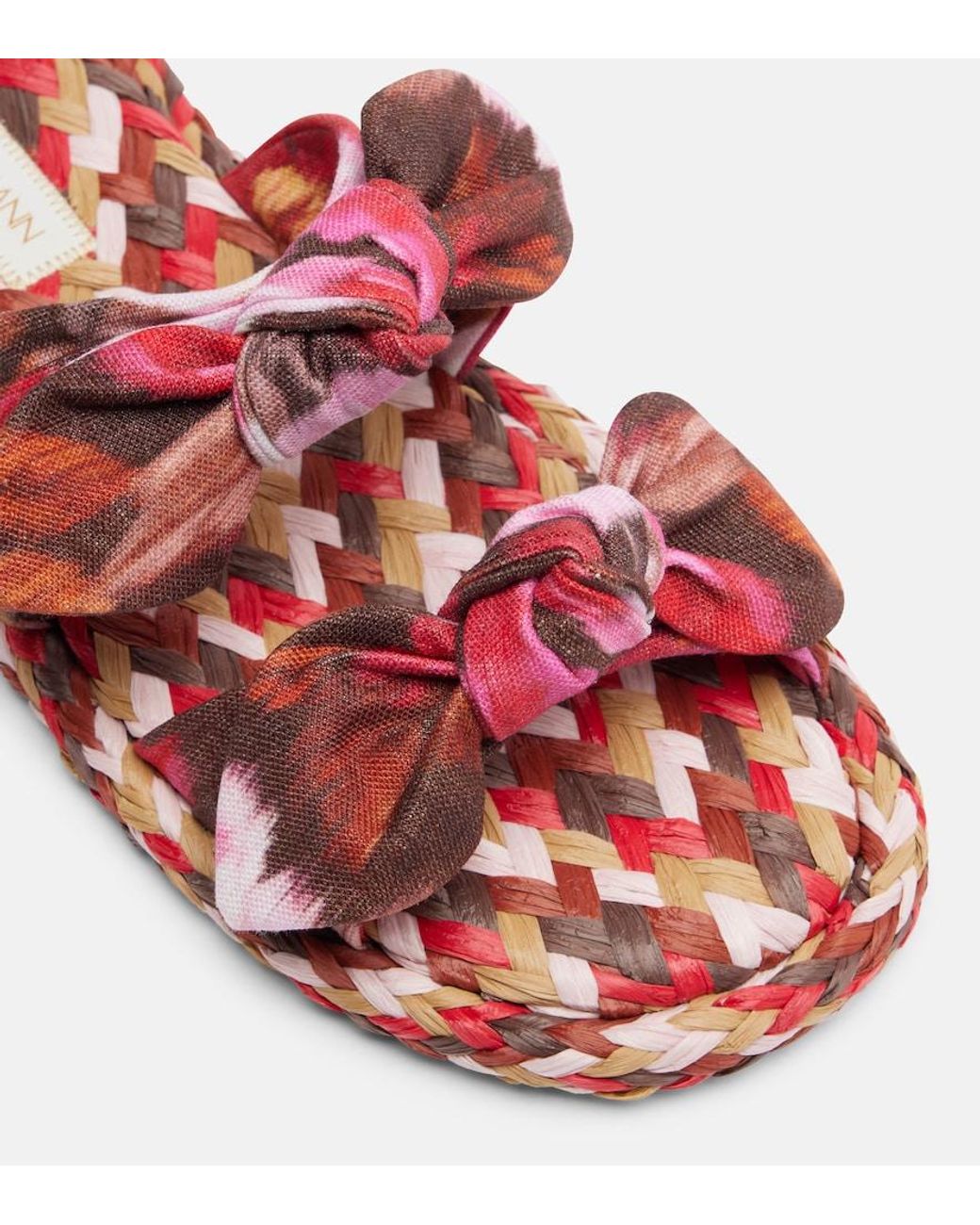 Zimmermann Red Carousel Printed Espadrille Slides