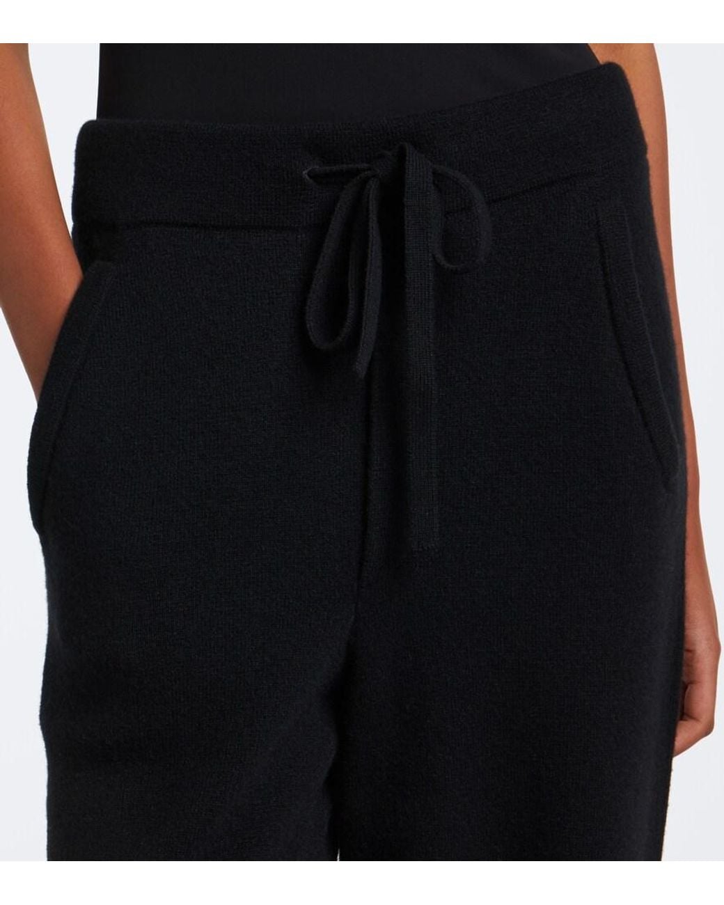 God's True Cashmere Black Milano Cashmere Straight Pants With Tiger's Eye
