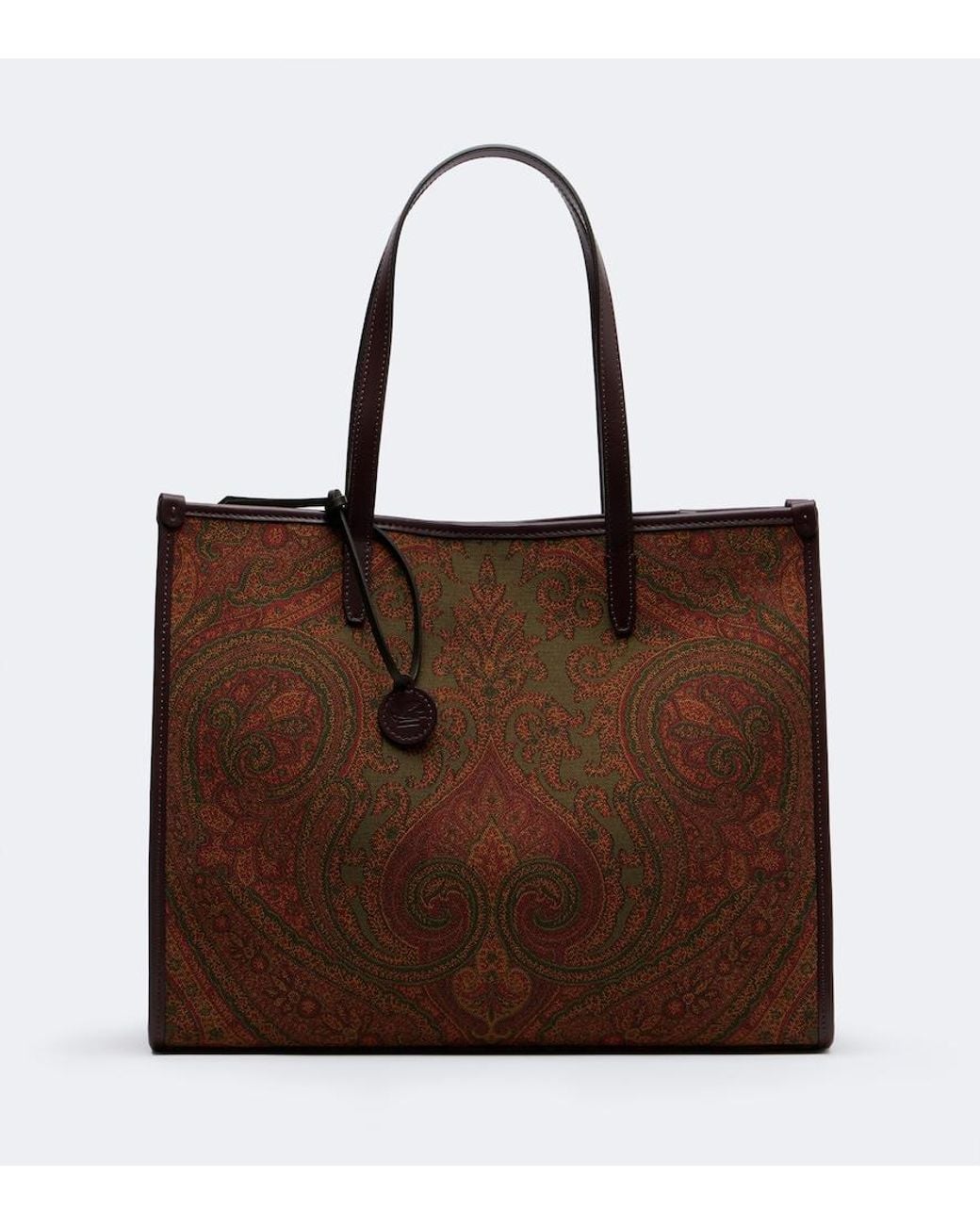 Etro Brown Arnica Large Coated Canvas Tote Bag