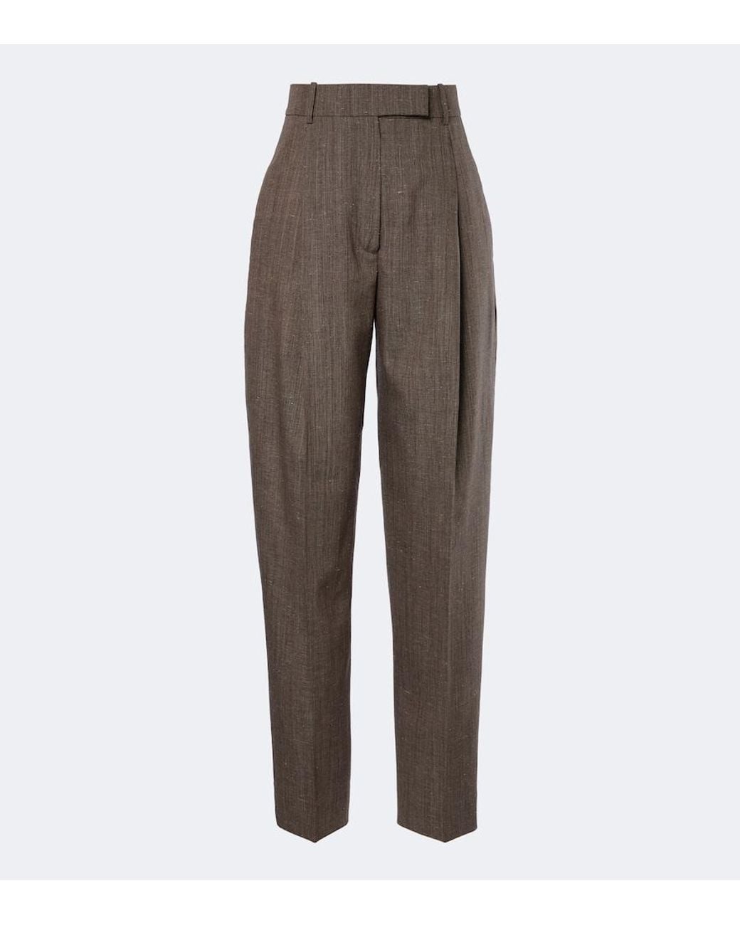 Rohe Brown Wool-Blend Tapered Pants
