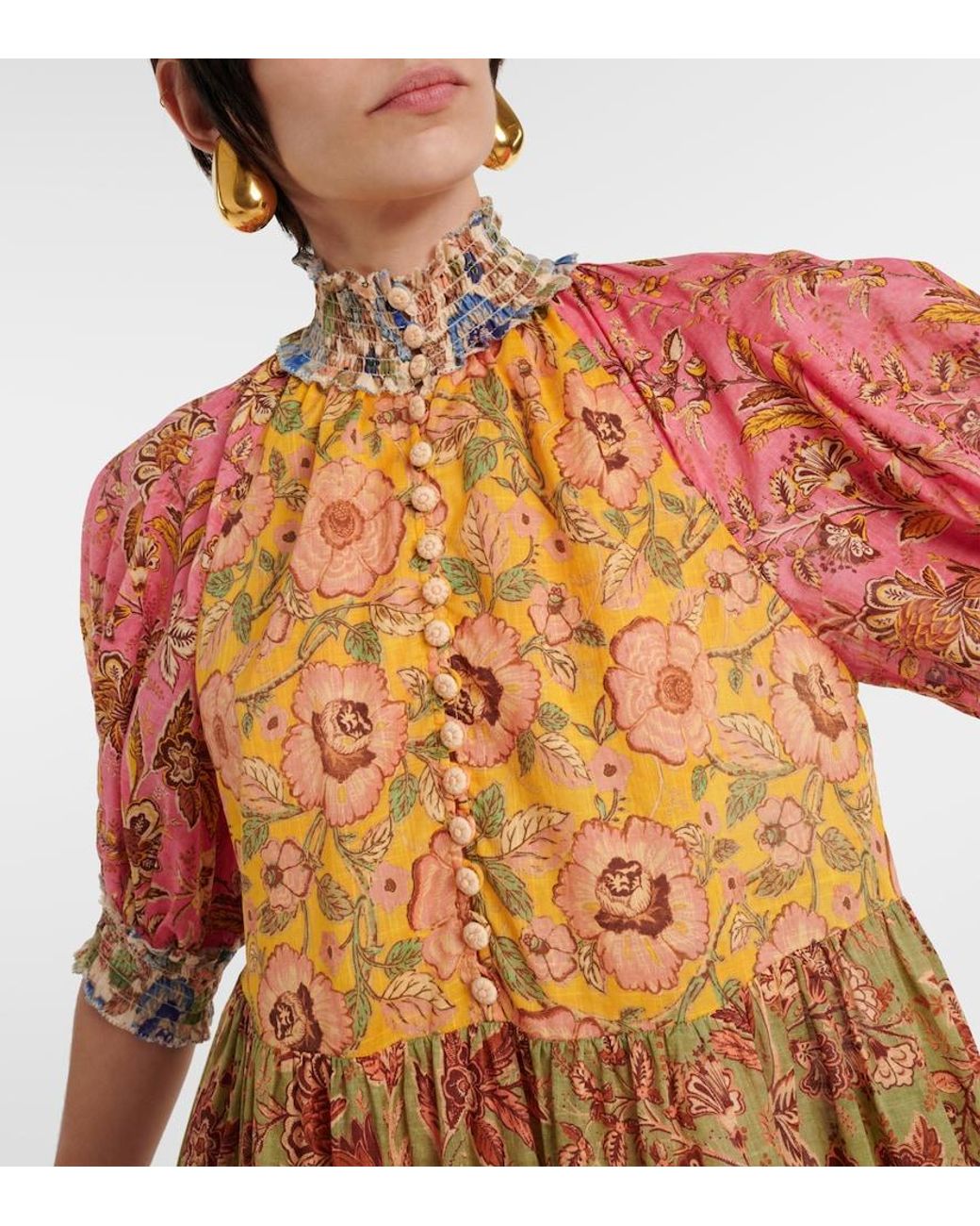 Zimmermann Multicolor Junie Floral Cotton Minidress