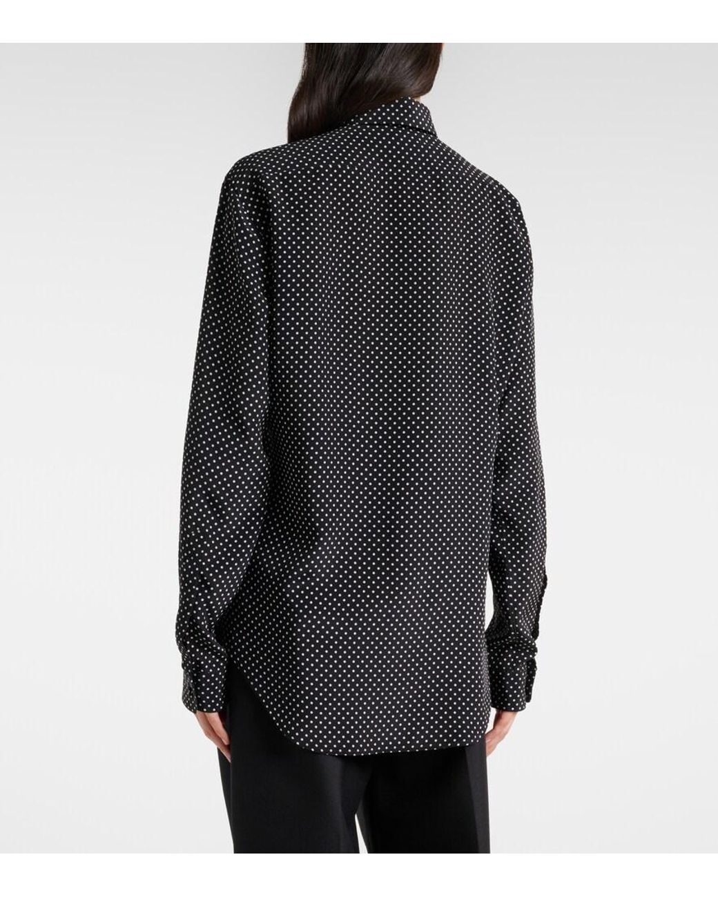 Tom Ford Black Polka-Dot Silk Shirt