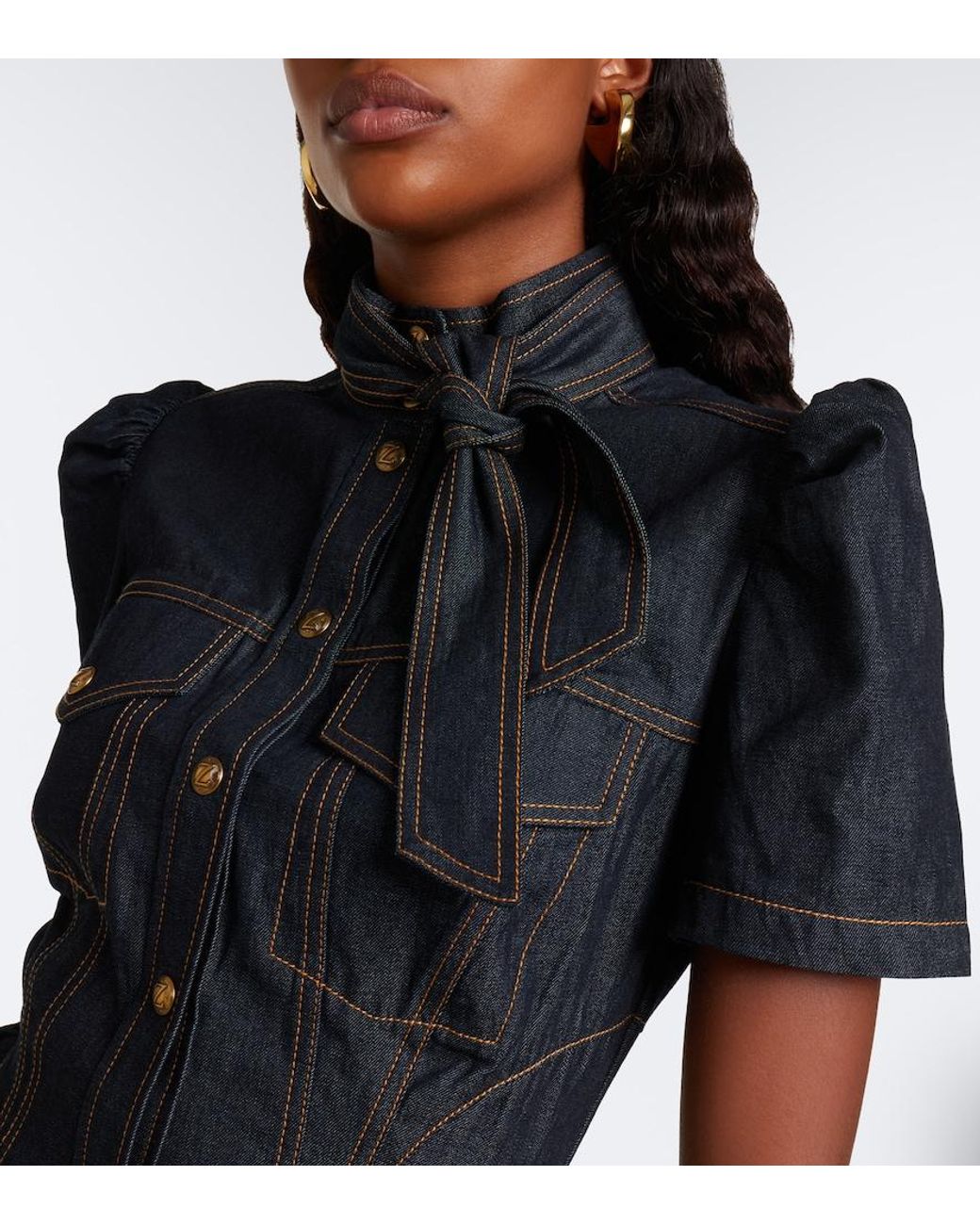 Zimmermann Black Denim Shirtdress