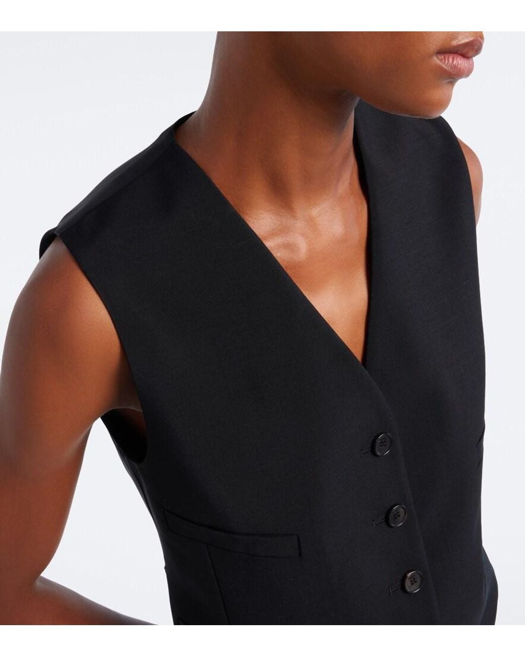 Fendi Black Mohair And Wool Vest