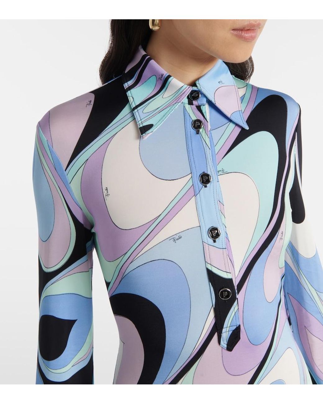 Emilio Pucci Blue Vivara Jersey Maxi Dress