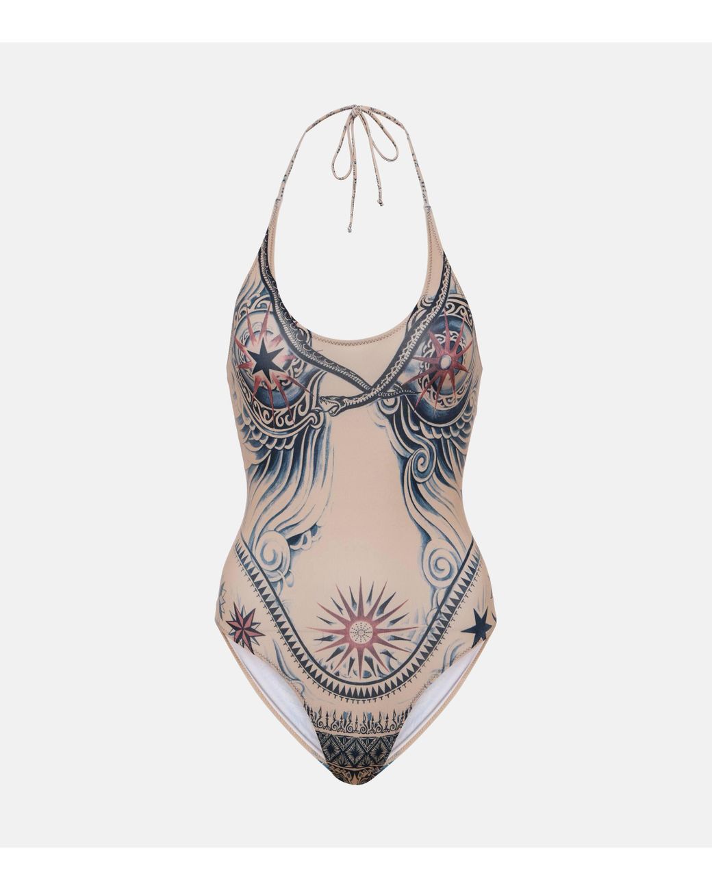 Jean Paul Gaultier Tattoo Collection Printed Swimsuit | Lyst