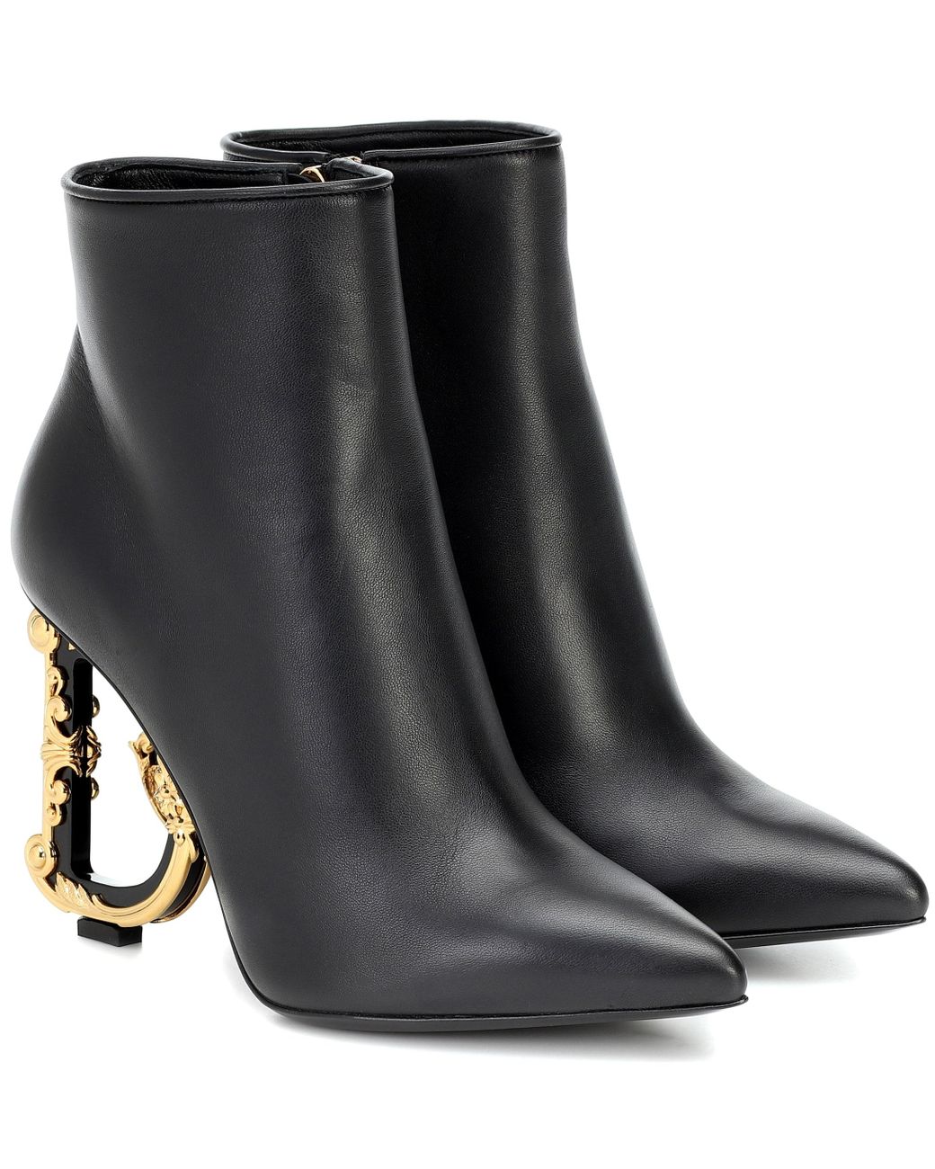 Dolce & Gabbana Devotion Leather Ankle Boots in Black - Lyst