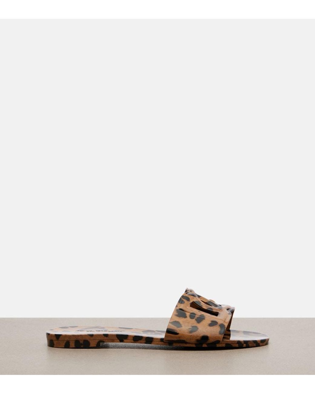 Dolce & Gabbana Brown Dg Leopard-Print Slides