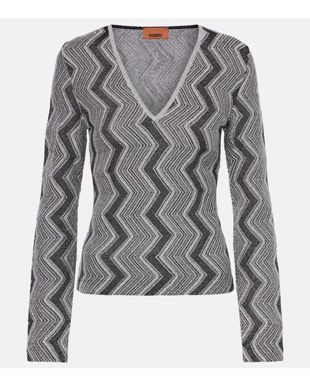 Missoni Gray Pullover Aus Haekelstrick