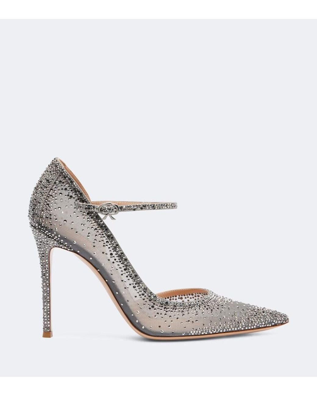 Gianvito Rossi White Rania 105 Embellished Suede Mary Jane Pumps