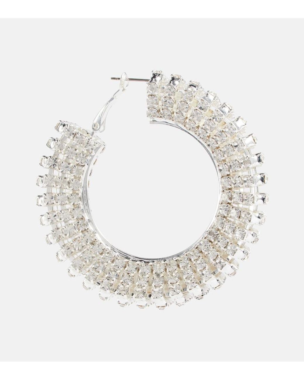Magda Butrym White Crystal-Embellished Earrings