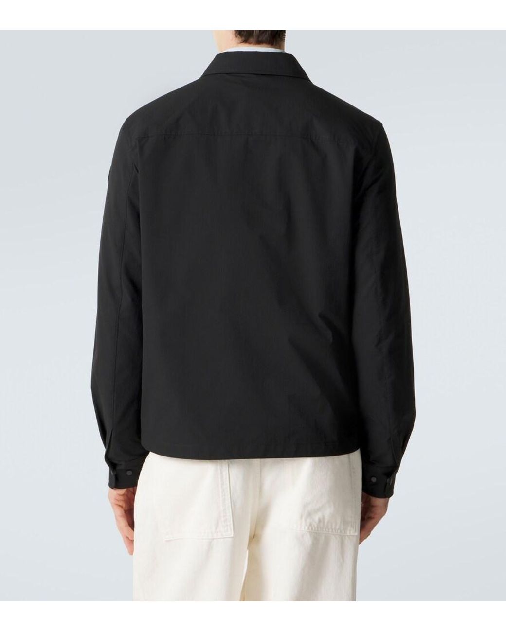 Moncler Black Seersucker Overshirt for men