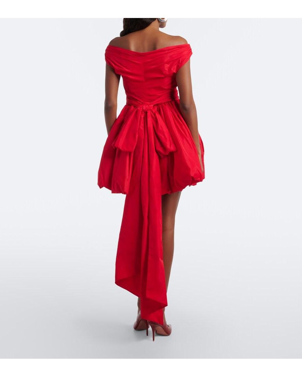 Blumarine Red Off-Shoulder Minidress