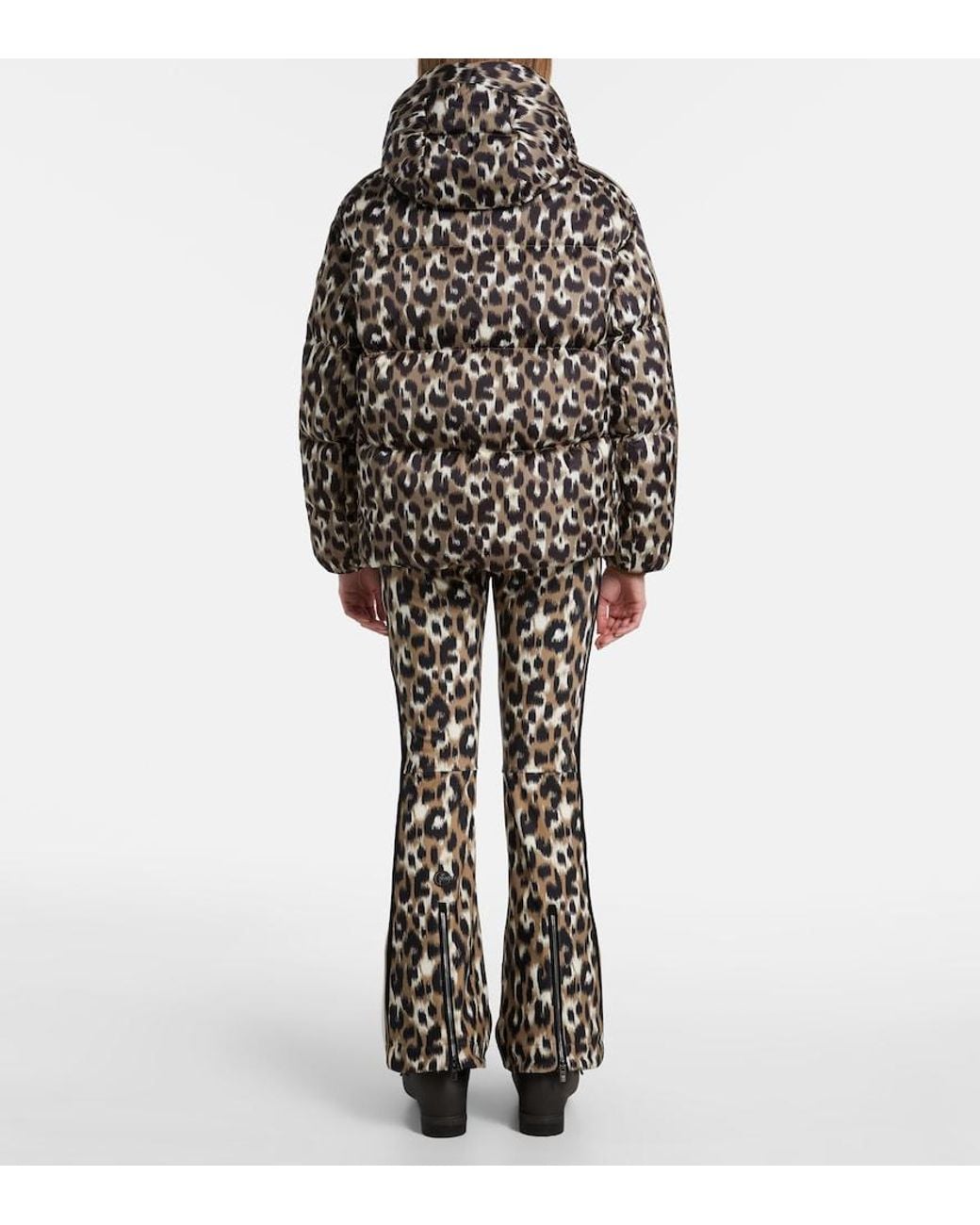Fusalp Black Ada Leopard-Print Down Ski Jacket