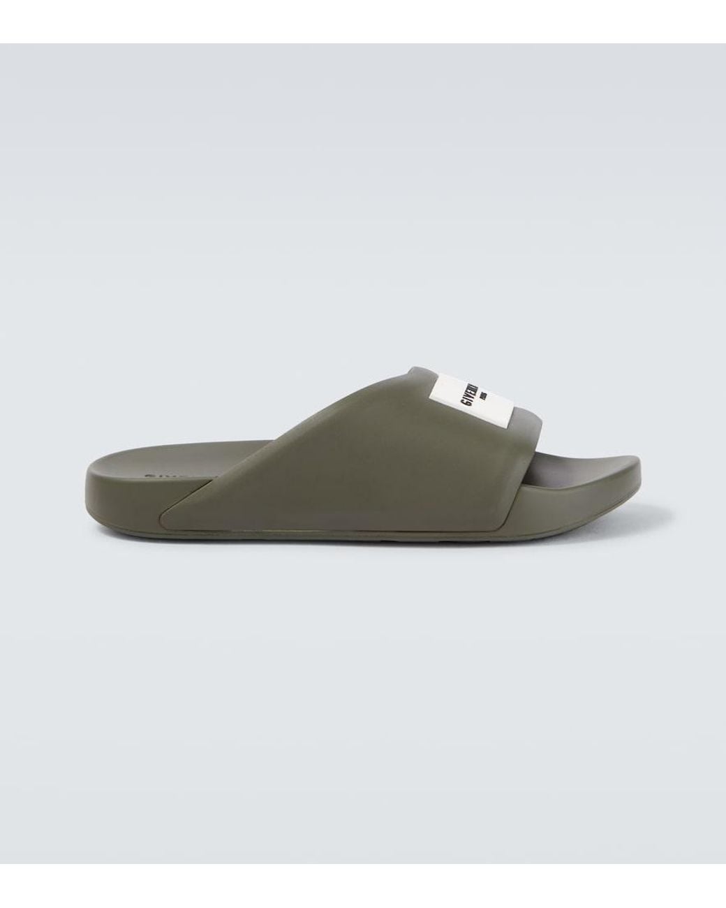 Givenchy Green Logo Pu Slides for men