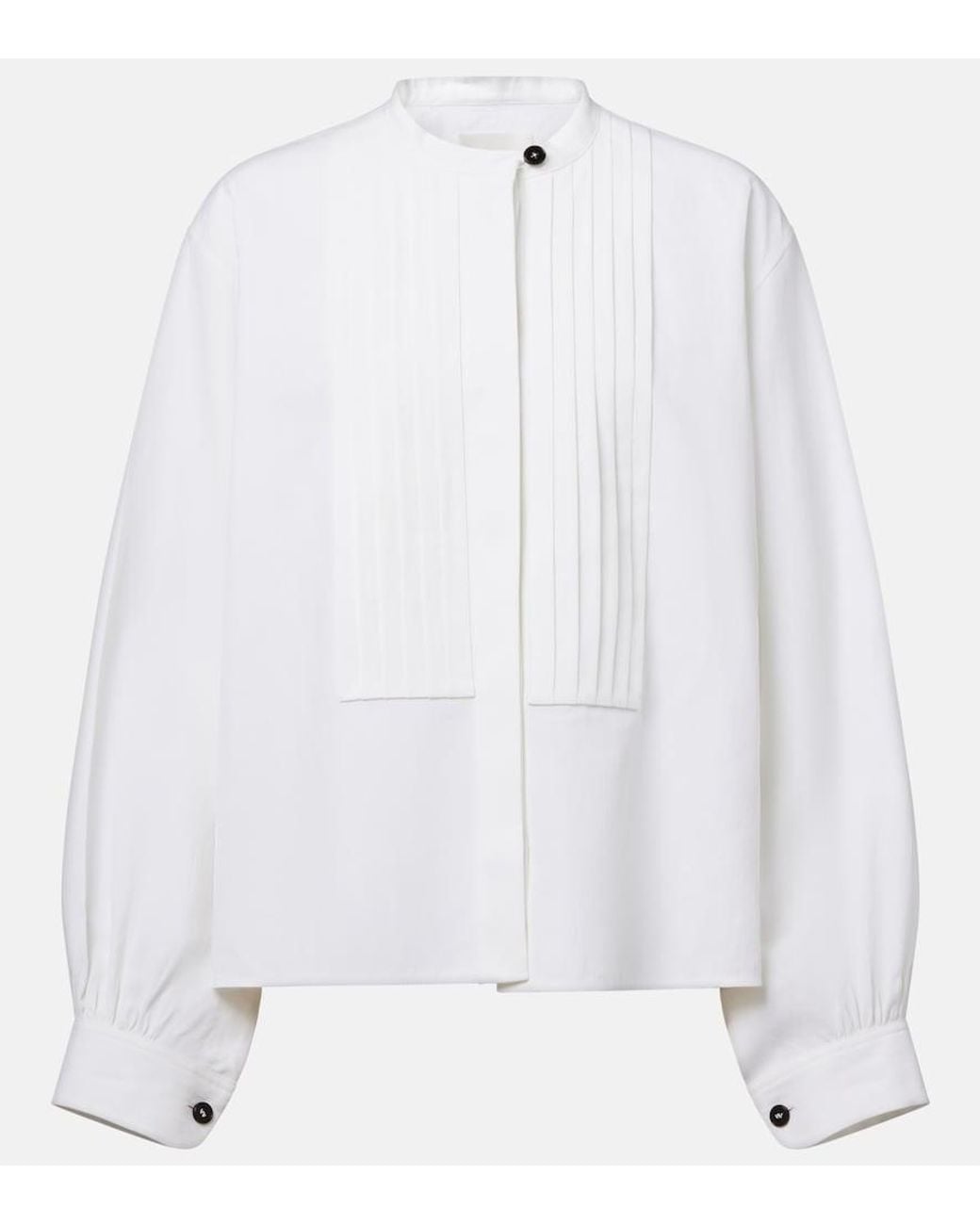 Jil Sander White Plisse Linen Shirt