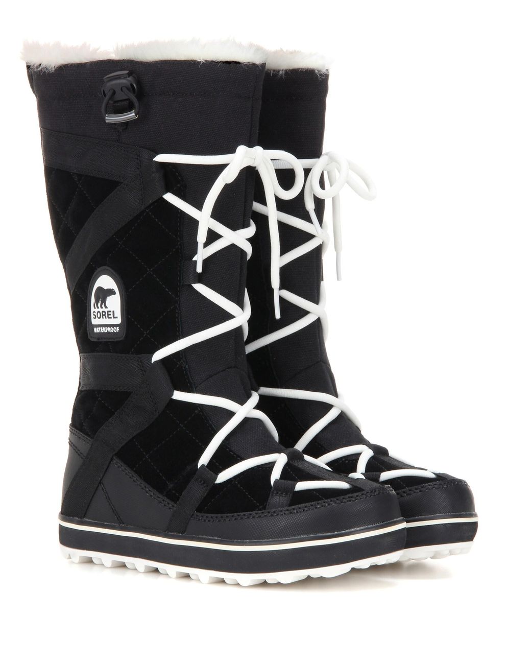 Sorel Glacy Explorer Suede Boots in Black | Lyst