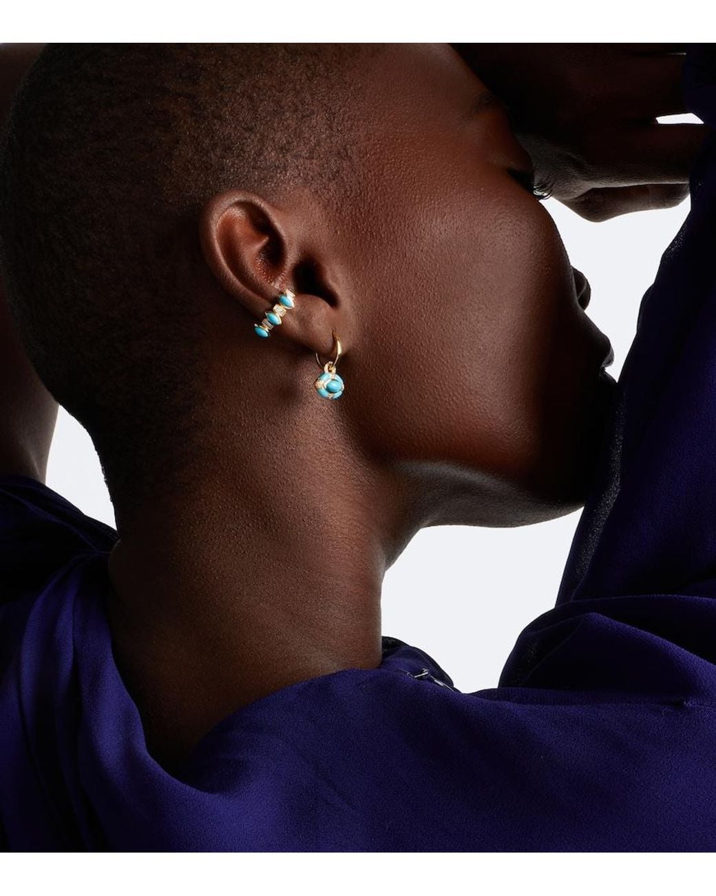 SHAY Blue Riviera 18Kt Ear Cuff With And Diamonds